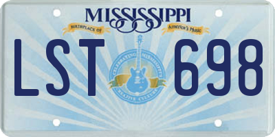 MS license plate LST698