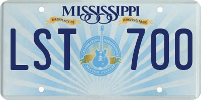MS license plate LST700