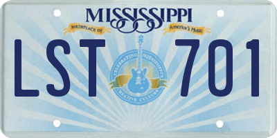 MS license plate LST701