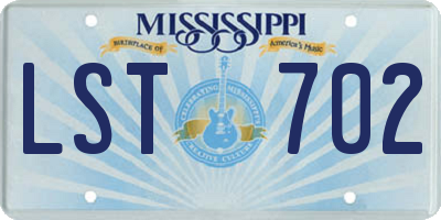 MS license plate LST702