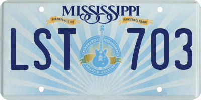 MS license plate LST703
