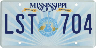 MS license plate LST704