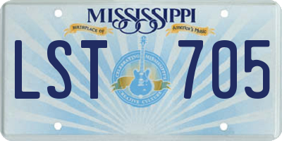 MS license plate LST705