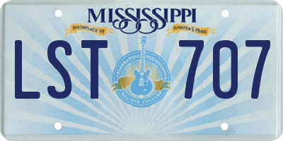 MS license plate LST707
