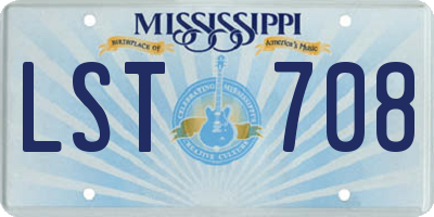 MS license plate LST708