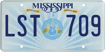 MS license plate LST709