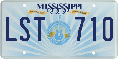 MS license plate LST710
