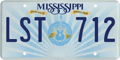 MS license plate LST712