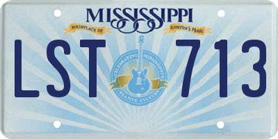 MS license plate LST713