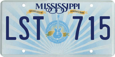 MS license plate LST715