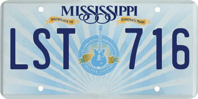 MS license plate LST716
