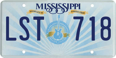 MS license plate LST718