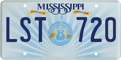 MS license plate LST720