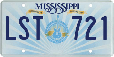 MS license plate LST721