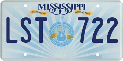 MS license plate LST722