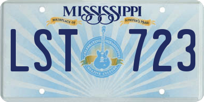 MS license plate LST723