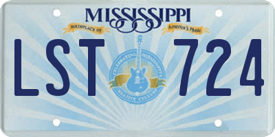 MS license plate LST724