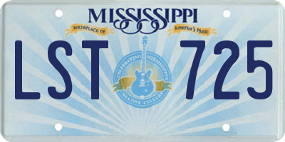 MS license plate LST725