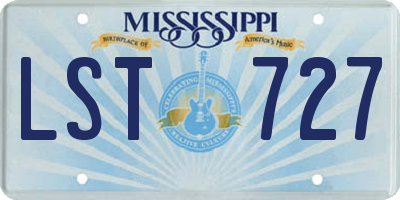 MS license plate LST727