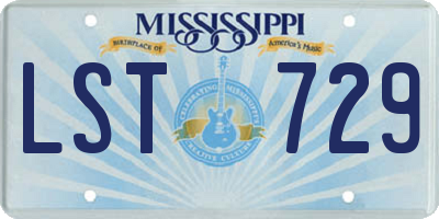 MS license plate LST729