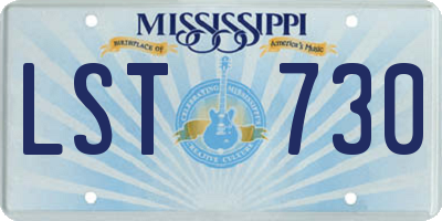 MS license plate LST730