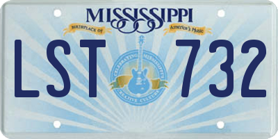 MS license plate LST732