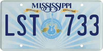 MS license plate LST733