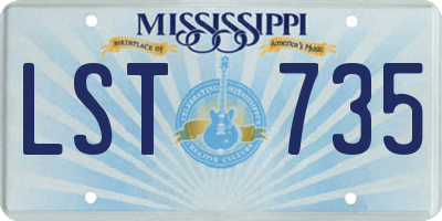 MS license plate LST735