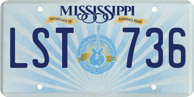 MS license plate LST736