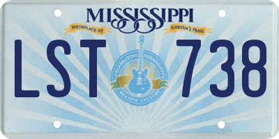 MS license plate LST738