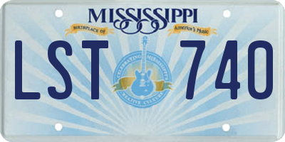MS license plate LST740
