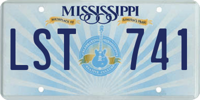 MS license plate LST741