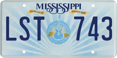 MS license plate LST743