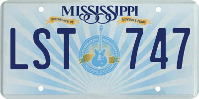 MS license plate LST747