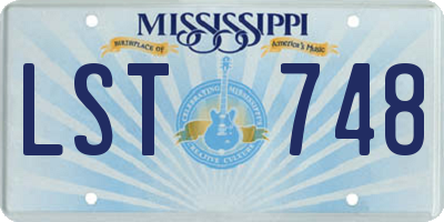 MS license plate LST748