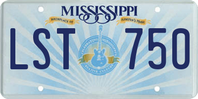 MS license plate LST750