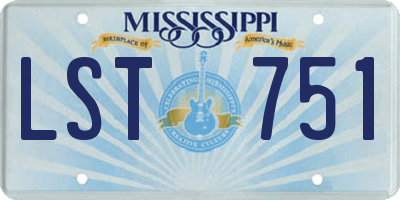 MS license plate LST751