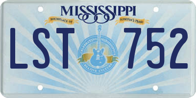 MS license plate LST752