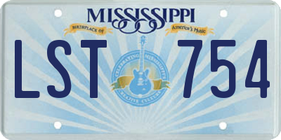 MS license plate LST754