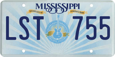 MS license plate LST755