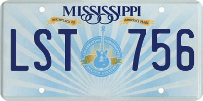 MS license plate LST756