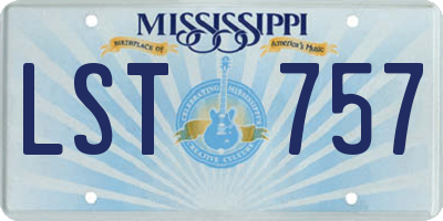 MS license plate LST757