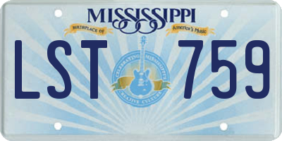 MS license plate LST759