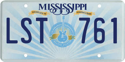 MS license plate LST761