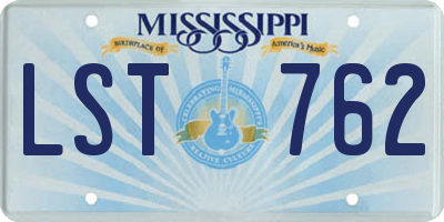 MS license plate LST762