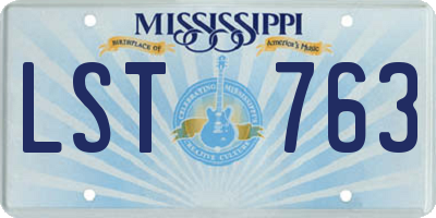 MS license plate LST763