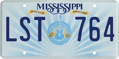 MS license plate LST764