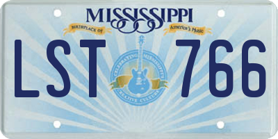 MS license plate LST766