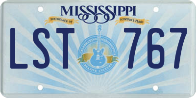 MS license plate LST767