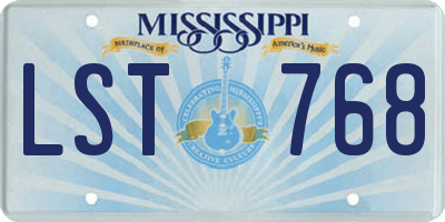 MS license plate LST768